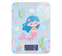 Cute Cartoon Blue Mermaid Easy Clean mini Food Scale 11lb/0.18oz, 5kg/5g Small gram Scale with 4 Unit for Weight Loss Dieting Dieting (Batteries not Included)