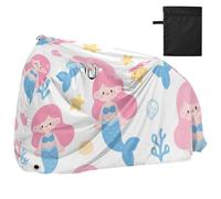 Cute Cartoon Blue Mermaid Waterproof Cover for Bike with Lock Holes Uv Resistant Indoor Outdoor Storage Exercise Bike Cover Fits for Most protectores para bicicleta