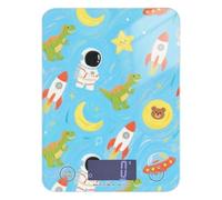 Cute Cartoon Blue Rockets Astronaut Dinosaur LCD Display Food Scale 11lb/0.18oz, 5kg/5g Kitchen Scale Digital with 4 Unit for Spices Cooking Dieting (Batteries not Included)