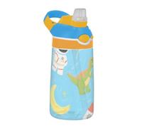 Cute Cartoon Blue Rockets Astronaut Dinosaur Water Bottle Kids with Straw Lid Lightweight Drinking Cup for Water, Milk, Juice, School, Camp, Sport termos para agua Fria