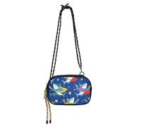 Cute Cartoon Blue Sharks Mini Crossbody Bag for Mens Waterproof with Adjustable Strap Mini Shoulder Bag Take a walk carteras elegantes para mujer