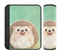Cute Cartoon Brown Hedgehog 2 pcs seat Belt Cover pad Stop seat Belt Cutting into Neck for Van Protector para cinturón de carro
