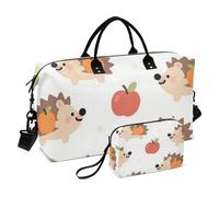 Cute Cartoon Brown Hedgehog Decorative Carry On Shoulder Weekend Tote Workout Bag with Adjustable Strap for Workout Multifunctional bolso de para Mujer