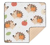Cute Cartoon Brown Hedgehog Large Non-Slip Baby Play Mat for Indoor Outdoor 1-Piecing Tummy Time Mat for Babies Infants Toddlers, 50'' x 50''