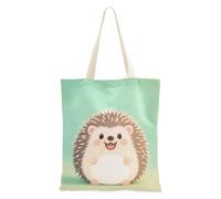 Cute Cartoon Brown Hedgehog Tote Bag For Women Canvas with handles Women Tote Bag Canvas Beach Bag for Friend Bolsa de lona
