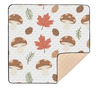 Cute Cartoon Brown Mushrooms Soft Thick Baby Girl Play mat for Indoor Outdoor Water Resistant Foldable Baby Play Tummy Time Mat for Baby Toddler Infant, 50'' x 50''con Musica para Bebes