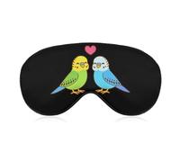 Cute Cartoon Budgie Couple Sleep Eye Mask Sleeping Light Blocking Cover Night Blindfold for Travel Nap