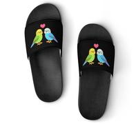 Cute Cartoon Budgie Couple Women's House Slippers for Men Shower Slides Bathroom Shoes Sandals 45 (275mm)