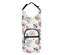 Cute Cartoon Butterflies Water Bottle Sling for Walking Versatile Water Bottle Insulated Holder Water Bottle Carrier with Strap Fits 20/24/32/40 oz Bottles