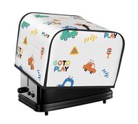 Cute Cartoon Car 4-Slice Toaster Cover â€“ Premium Oxford Cloth Dust Cover With Full-Print Design, Splash-Resistant & Pet-Safe For Toasters, Air Fryers, And Small Kitchen Appliances