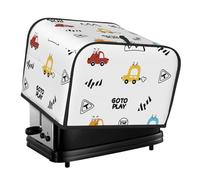 Cute Cartoon Car 4-Slice Toaster Cover â€“ Premium Oxford Cloth Dust Cover With Full-Print Design, Splash-Resistant & Pet-Safe For Toasters, Air Fryers, And Small Kitchen Appliances