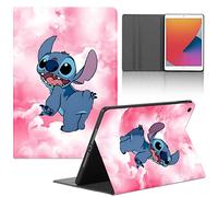 Cute Cartoon Case for iPad 9th Generation (2021) / 8th Generation (2020) / 7th Gen (2019) 10.2 Inch -Kawaii Animal Pattern Funda Folio Cover Leather Cases for Girls Women Teens（Pink）