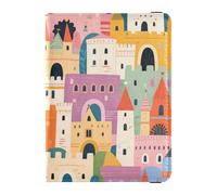 Cute Cartoon Castle Color Leather Passport Holder Covers Case for travel Vaccine Case Protector Cover Passport Holder Combo with Vaccine Card Slot for women Ultra Slim