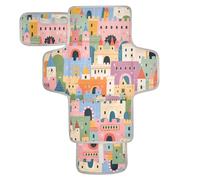 Cute Cartoon Castle Color Reusable Diaper Changing pad with Tissue Pocket Diaper mat Changing pad Travel with Built-in Pillow cambiadores de pa?ales para Bebes