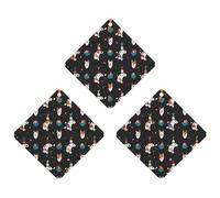 Cute Cartoon Cat Car Air Freshener, 3 Pcs Rhombus Hanging Air Freshener Cards, Long Lasting Fragrance Scented Cards for Car, Home, Office Black-style