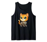 Cute Cartoon Cat Cyborg Robot Mech Design Tank Top