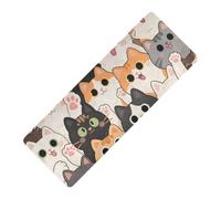 Cute Cartoon Cat Happy printed yoga mat with strap Thick 1 mm for men non slip, with Yoga bag tapete para ejercicio 71x26 inches
