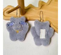 Cute Cartoon Cat Keychain Catch Fish Shy Key Chain Plush Fashion Cat Pendant Bag Creative Key Ring Gifts Accessories
