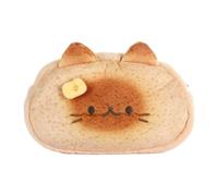 Cute Cartoon Cat P Encil Case, Adorable Toast Cat Pen-cil Case, 19x13cm, Fun Plush Pencil Bag, School Backpack Pencil Pouch, Spacious and Practical Organizer, for School, Travel, Or Gifting
