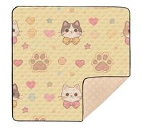 Cute Cartoon Cat Paws Soft Padded Baby Playmat for Indoor Outdoor Washable Foldable Baby Kick Crawling Mat for Babies Infants Toddlers, 50'' x 50''para juegos de