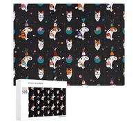 Cute Cartoon Cat Puzzle for Adults Wooden Jigsaw Puzzle for Mother's Day Premium Puzzle with Unique Art Design Challenging Brain Teaser Birthday Gift for All Ages 500 PCS