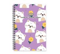 Cute Cartoon Cats 2026 Journal Diary A5 To Do List Notebook Personal Diary 2026 Daily Journal for Women for Work Week To View Monthly Year Planner with Dotted Line Note Page Slim