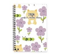 Cute Cartoon Cats 2026 Notebook A5 To Do List Notebook Journals 2026 Organiser Gifts for Women Diary for Travel Week To View Monthly Year Diary Planner with Dotted Line Note Page Slim