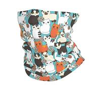 Cute Cartoon Cats Creative Funny Blue Durable Face Shield Novelty Face Cover Hair Band For Climbing Workout Skiing