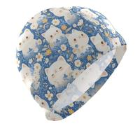 Cute Cartoon Cats Flowers Daisy swim for ladies Short Hair waterproof swim caps for women swimming Hair Protection and Drag Reduction gorro de natación para mujer
