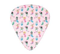 Cute Cartoon Cats in Socks Christmas 12-Pack Guitar Picks, Includes Thin, Medium & Heavy Gauges 3 Sizes for Guitar Electric Acoustic Picks