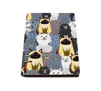 Cute Cartoon Cats Notebook A5, Pu Leather Notebooks, Lined Paper University Notebook 180Pages/90Sheets, A5 Notepad for Home, Exercise Book for Journaling Writing, Office Paper Products Journal Diary