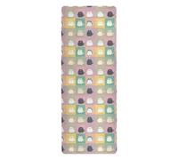 Cute Cartoon Cats Plaids travel yoga mat packable lightweight for women printed, non slip, yoga non slip towel with bag for carrying tapete para ejercicio 71x26 inches