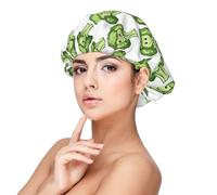 Cute Cartoon Cauliflower A Print Satin Silk Bonnet for Sleeping Women, Adjustable Double Layer Satin Hair Bonnet Night Sleep Cap for Curly Hair