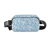 Cute Cartoon Character and Christmas Elements Pink Men Women Fashionable Crossbody Bag Waist Packs for Travel Gym Work, Cherry Blossoms, One Size