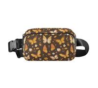 Cute Cartoon Character and Christmas Elements Pink Women Men Cute Fanny Pack Waist Bag for Workout Running Hiking, Butterfly Beautiful Brown, One Size