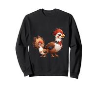Cute Cartoon Chicken and Chick Farm Animal Sweatshirt