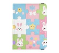 Cute Cartoon Childish Pattern Colorful Leather family passport holder for travel Vaccine Card Holder Cover Combo Badge ID Vaccine Card Holder Wallet for men Waterproof, cute cartoon childish pattern