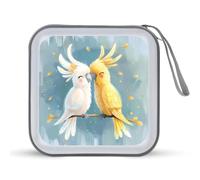 Cute Cartoon Cockatiel CD Case Holder Portable 40 Capacity DVD Wallet Storage Organizer for Car Travel