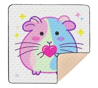 Cute Cartoon Colored Hamster Large Sturdy Baby Floor Play mat for Indoor Outdoor Cozy Breathable Foldable Infant Play Activity Mat for Babies Infants Toddlers, 50'' x 50''alfombrilla