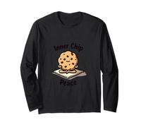 Cute Cartoon Cookie Meditating on Yoga mat with Happy Smile Long Sleeve T-Shirt