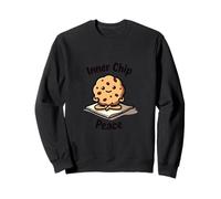 Cute cartoon cookie meditating on yoga mat with happy smile Sweatshirt