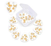 Cute Cartoon Corgi Puppy Dog Print Guitar Pick 12 Pack With Guitar Pick Case Guitar Plectrums Pick 0.46mm 0.96mm 0.71mm Guitar Accessories For Bass Electric Acoustic Guitars Ukulele