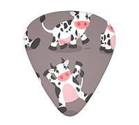 Cute Cartoon Cow Guitar Plectrums 12 Pieces Set =>> Comfortable In The Hand With Smooth Edges Three Thicknesses To Match