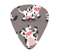 Cute Cartoon Cow Printed,12 Pcs Guitar Pick,3 Different Thickness Plectrums for Acoustic Guitar Bass Ukulele (0.46mm 0.96mm 0.71mm)