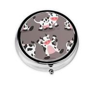 Cute Cartoon Cow PrintedMeta Pill Box 3 Compartment Medicine Case,Portable Organizer