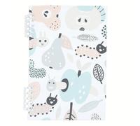 Cute Cartoon Creature Notebook A5, Pale Blue Fruit Notebooks A5, Lined Paper Spiral Bound Notebook 120Pages/60Sheets, Notepad for Dairy, Workbook for Journaling Writing, College Supplies Women Man