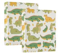 Cute Cartoon Crocodile Alligator 3 And A Half Inch Binder 3 Rings Binder With Pockets Pack 1/2 Aesthetic Binder Hard Cover