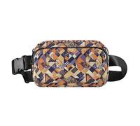 Cute Cartoon Crocodile Alligator Large Capacity Fanny Pack Waist Bag with Adjustable Strap for Shopping Sports Work, Colored African Patchwork Motifs, One Size