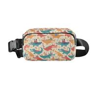 Cute Cartoon Crocodile Alligator Large Capacity Fanny Pack Waist Bag with Adjustable Strap for Shopping Sports Work, Cute Cartoon Crocodile Alligator, One Size