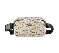 Cute Cartoon Crocodile Alligator Large Capacity Fanny Pack Waist Bag with Adjustable Strap for Shopping Sports Work, Building People Construction Equipment Color Cartoon, One Size